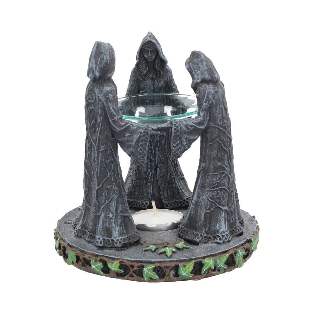 Magic Circle Pagan Triple Moon Tea Light Burner