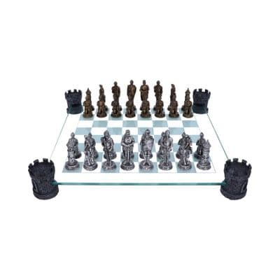 Medieval Knight Chess Set With Corner Towers