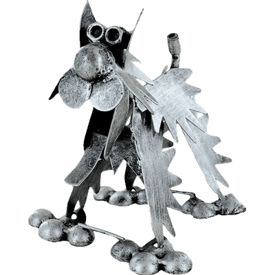 Metal Panting Dog Ornament