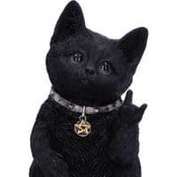 Metallicat Black Cat Throwing Rock Hand Sign Ornament | Nemesis Now Deal Kent