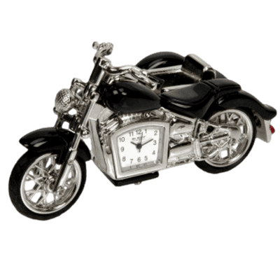 Miniature Metal Motorbike & Sidecar Quartz Clock