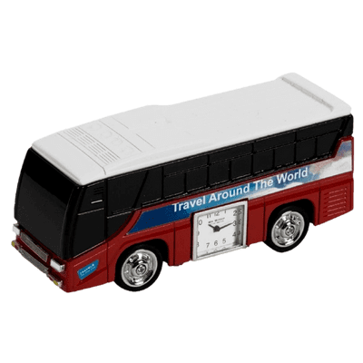 Miniature Metal Red Bus Quartz Clock