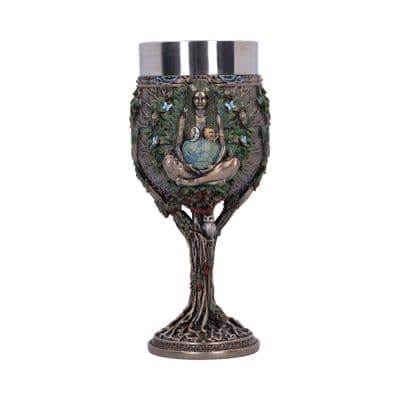 Mother Earth Gaia Bronze Goblet