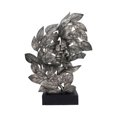 Natural Emotion Kiss Silver Leaves Statue