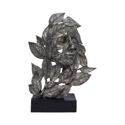 Natural Emotion Peace Silver Leaves Statue