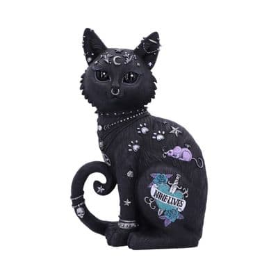Nine Lives Tatoo Cat Figurine