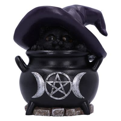 Peek-A-Brew Light Up Cat In Cauldron Ornament