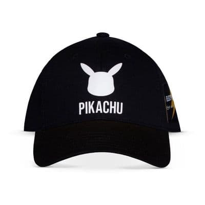 Pikachu Pokemon Curved Bill Black Baseball Cap