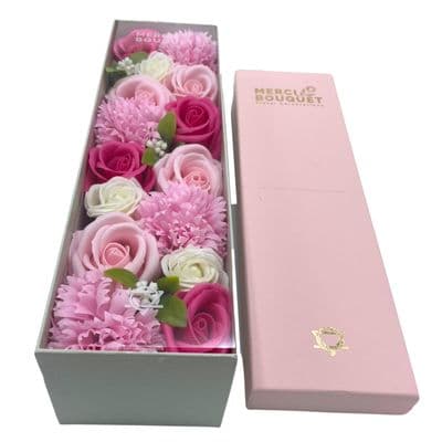 Pink Blessings Soap Flowers Long Gift Box
