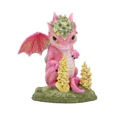 Pink Snapdragon Flower Dragon Figurine