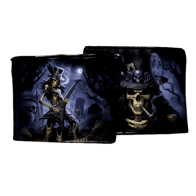 Play Dead Skeleton Smoking Guitar Wallet