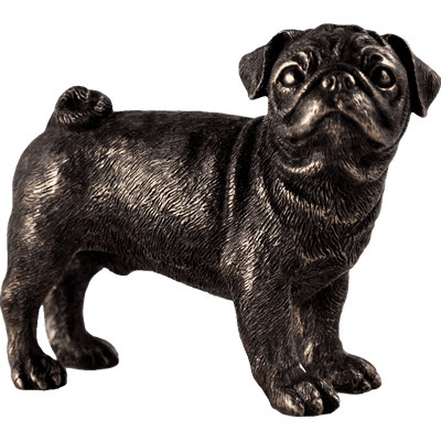 Pug Cold Cast Bronze Sculpture