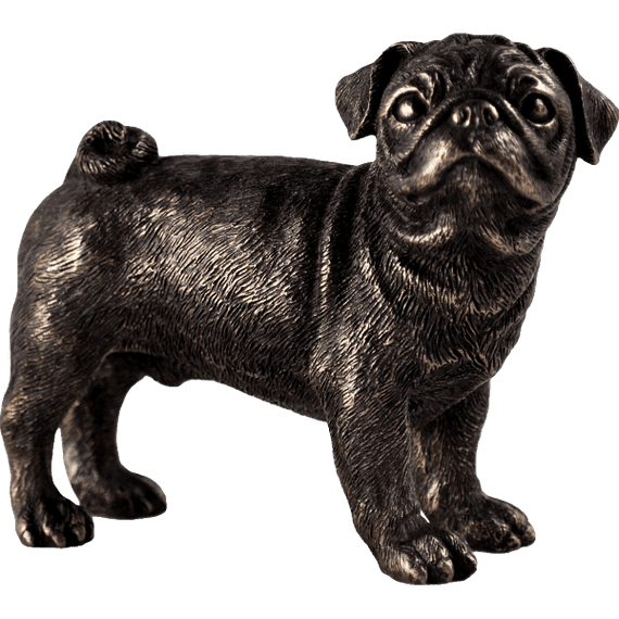 Pug Dog Cold Cast Bronze Animal Ornament | Deal Dover Canterbury Kent