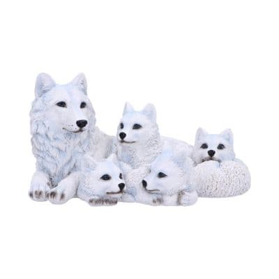 Pups Protection Mother And Wolf Cubs Figurine