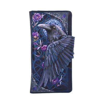 Ravens Flight Black Wing Embossed Purse