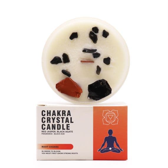 Root Chakra Inner Balance Crystal Gemstone Candle | Aromatherapy Candle Shops InDeal Kent UK