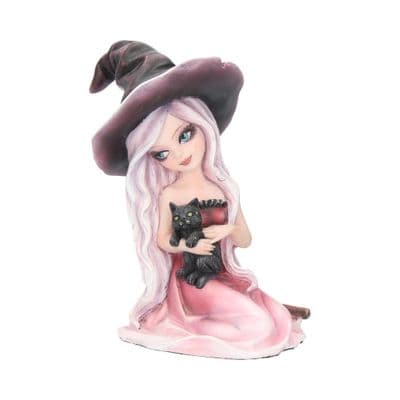 Rosa The Pink Witch With Black Cat Ornament