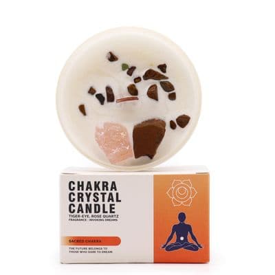 Sacred Chakra Inner Balance Crystal Gemstone Candle