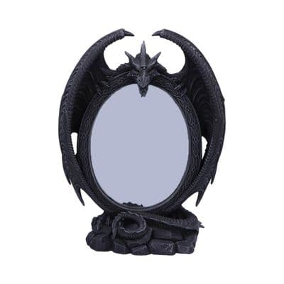 Scaled Reflection Black Dragon Mirror