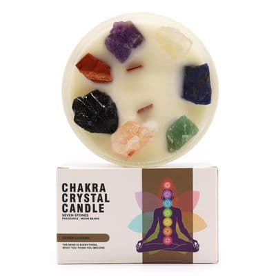 Seven Chakra Inner Balance Crystal Gemstone Candle