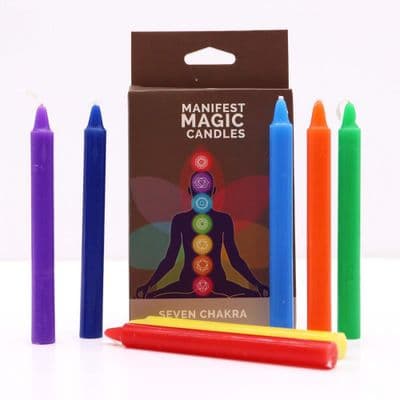 Seven Coloured Chakra Manifest Magic Candles