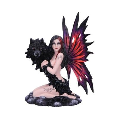 Shadow Spirit Fairy With Wolf Figurine
