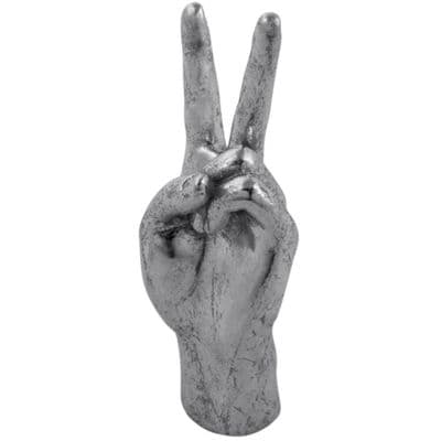 Silver Hand Peace Sign Ornament