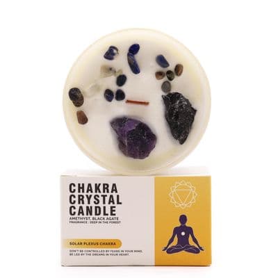 Solar Plexus Chakra Inner Balance Crystal Gemstone Candle