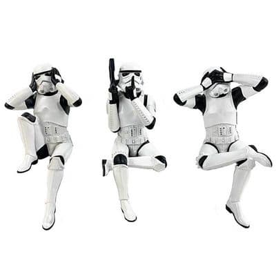 Star Wars Set Of Three Wise Sitting Stormtroopers