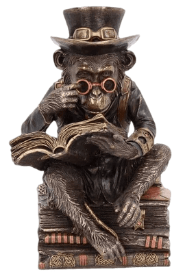 Steampunk Chimpanzee Monkey Scholar Sculpture