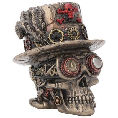 Steampunk Clockwork Baron Skull Ornament