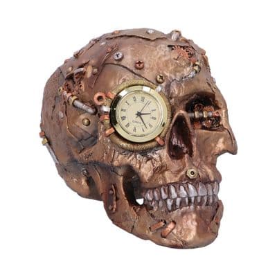 Steampunk Scrapped Human Skeleton Skull Clock
