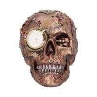 Steampunk Scrapped Human Skeleton Skull Clock | Nemesis Now Steampunk Ornaments Dover Kent UK