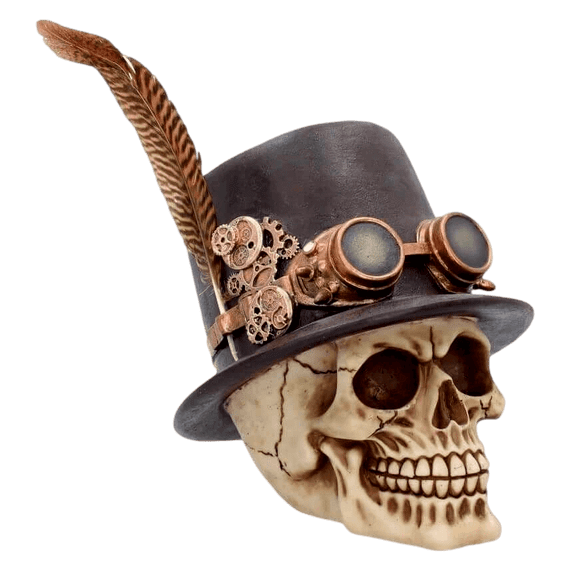 Steampunk The Aristocrat Skull Ornament | Nemesis Now Steampunk Ornaments Hythe Kent UK
