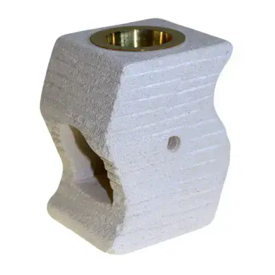 Stepped Wave Stone Tea light Wax Melter / Oil Burner