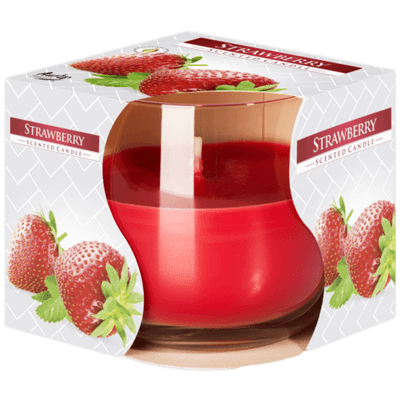 Strawberry Scented Essential Oil Glass Jar Candle