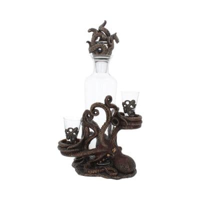 Tentacle Temptation Squid Bottle And Shot Glass Holder