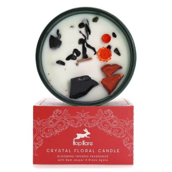 The Devil Crystal Magic Flower Soy Wax Candle | Hop Hare Candles Deal Kent
