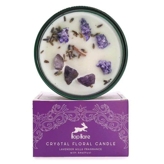 The Moon Crystal Magic Flower Soy Wax Candle | Hop Hare Candles Deal Kent