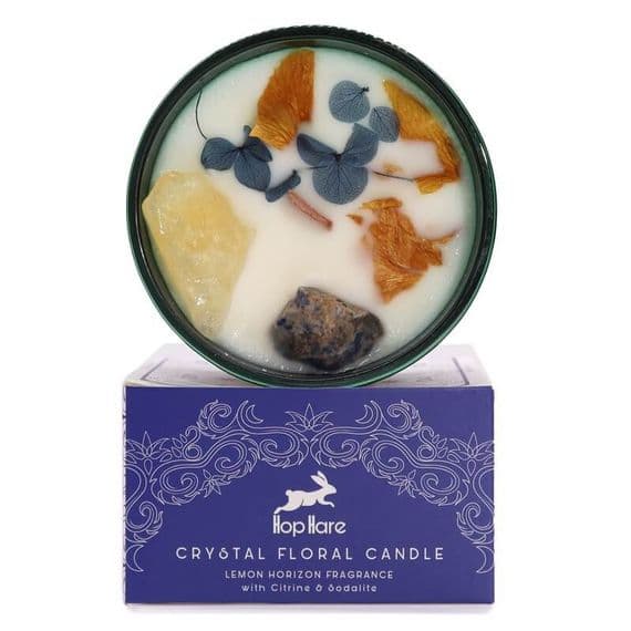 The Sun Crystal Magic Flower Soy Wax Candle | Hop Hare Candles Deal Kent