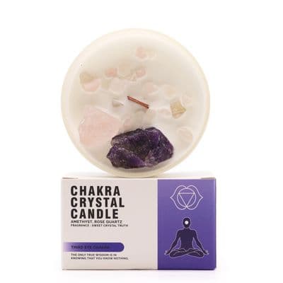 Third Eye Chakra Inner Balance Crystal Gemstone Candle