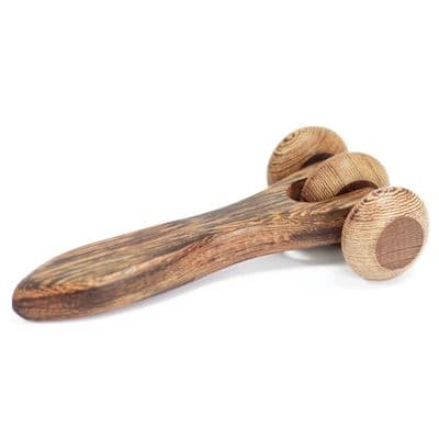 Three Disc Redwood Roller Massage Tool