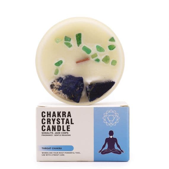 Throat Chakra Inner Balance Crystal Gemstone Candle | Aromatherapy Candle Shops InFolkestone Kent UK