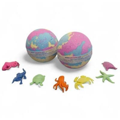 Toy Sea Creature Inside Hidden Treasure Bath Bomb