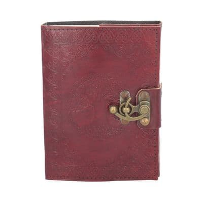 Tree Of Life Red Leather Journal With Metal Clasp Lock
