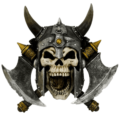 Valhalla's Vengeance Skeleton Skull Viking Wall Plaque