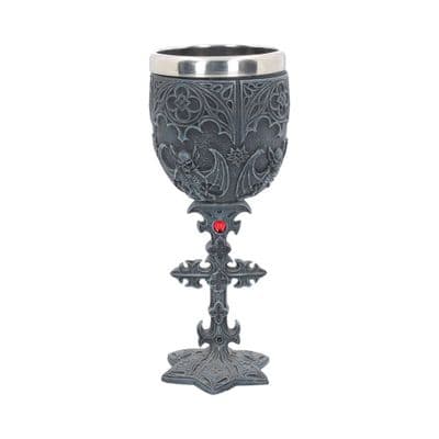 Vampires Gothic Crucifix And Bat Wine Goblet