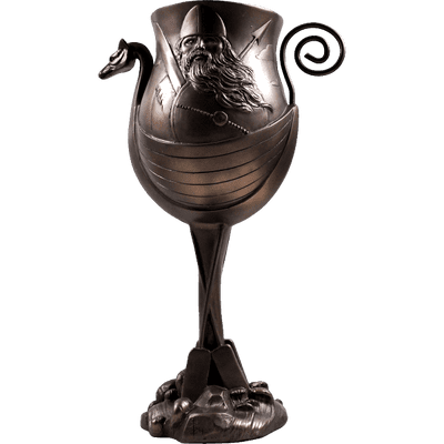 Viking  Dragon Longship Cold Cast Bronze Goblet