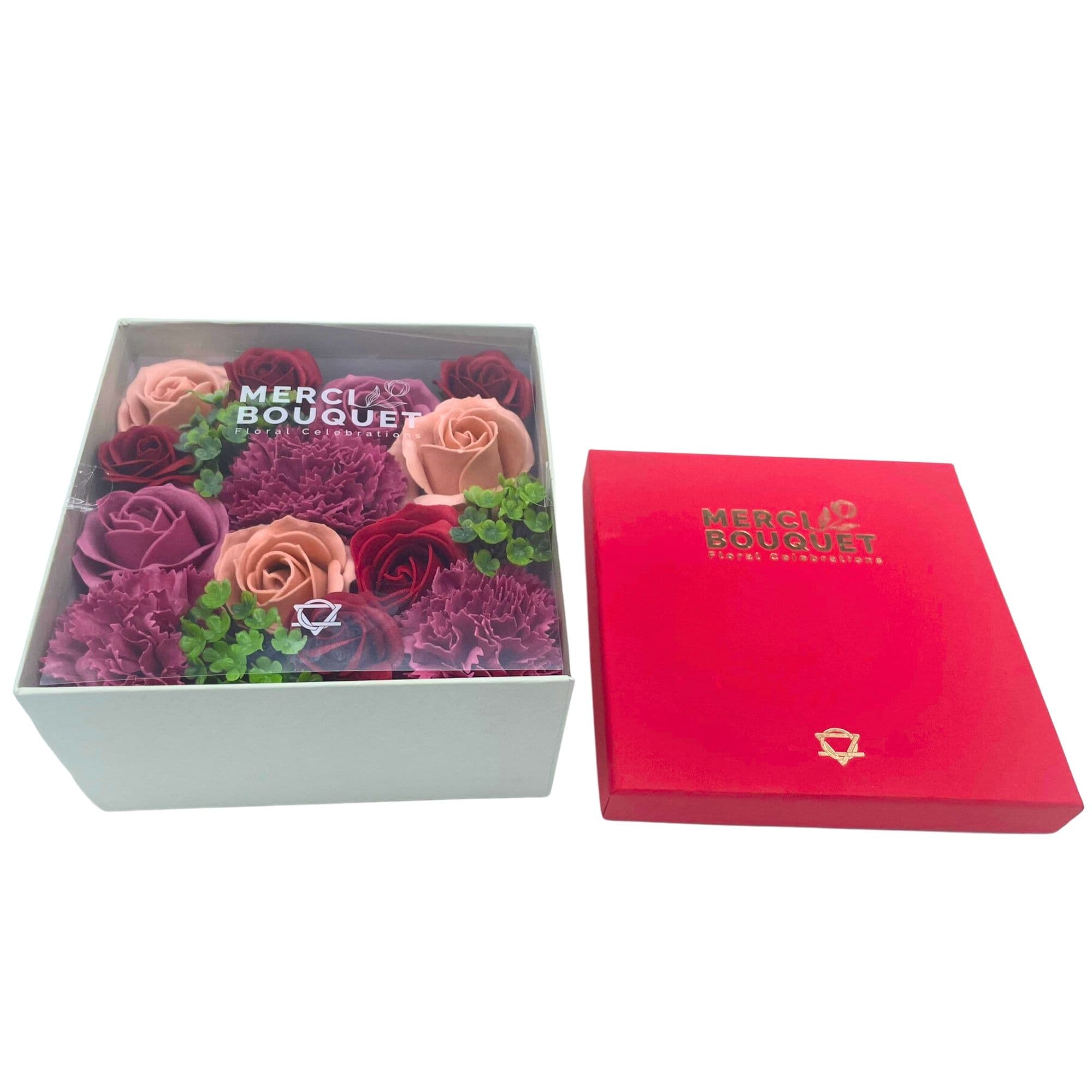 Square Soap Roses Vintage Roses Soap Flowers Square Box | Soap Flower Shop Herne Bay Kent UK