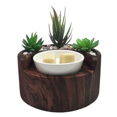 Walnut Effect Succulent Garden Electric Burner